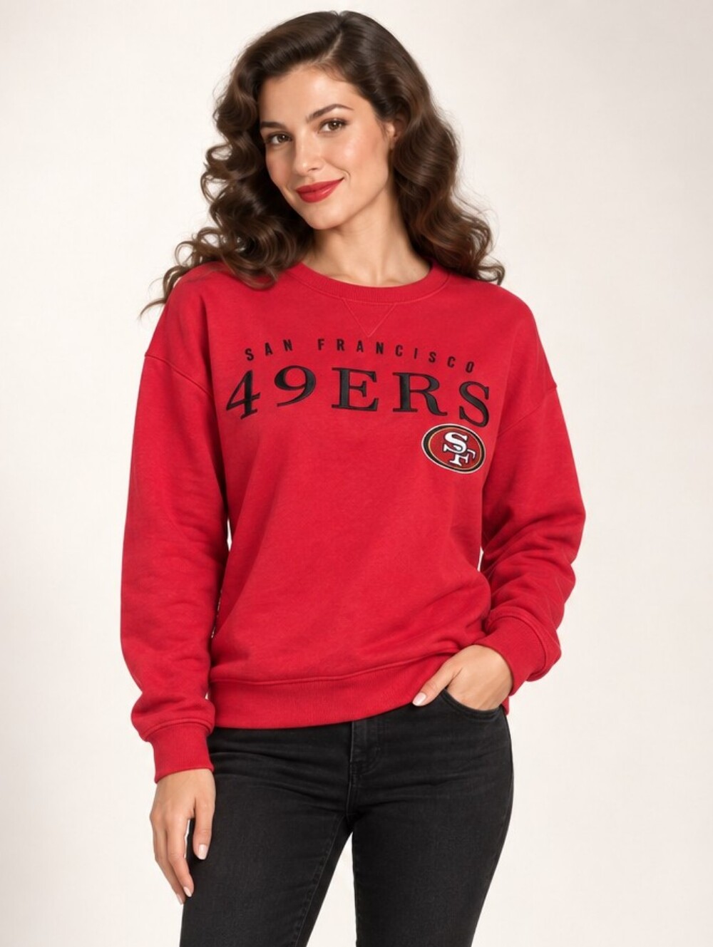San Francisco 49ers Red Crewneck Sweatshirt Size Medium